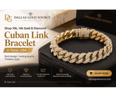 Shop 10k, 14k Gold & Diamond Cuban Link Bracelet in Texas, USA – DallasGoldSource